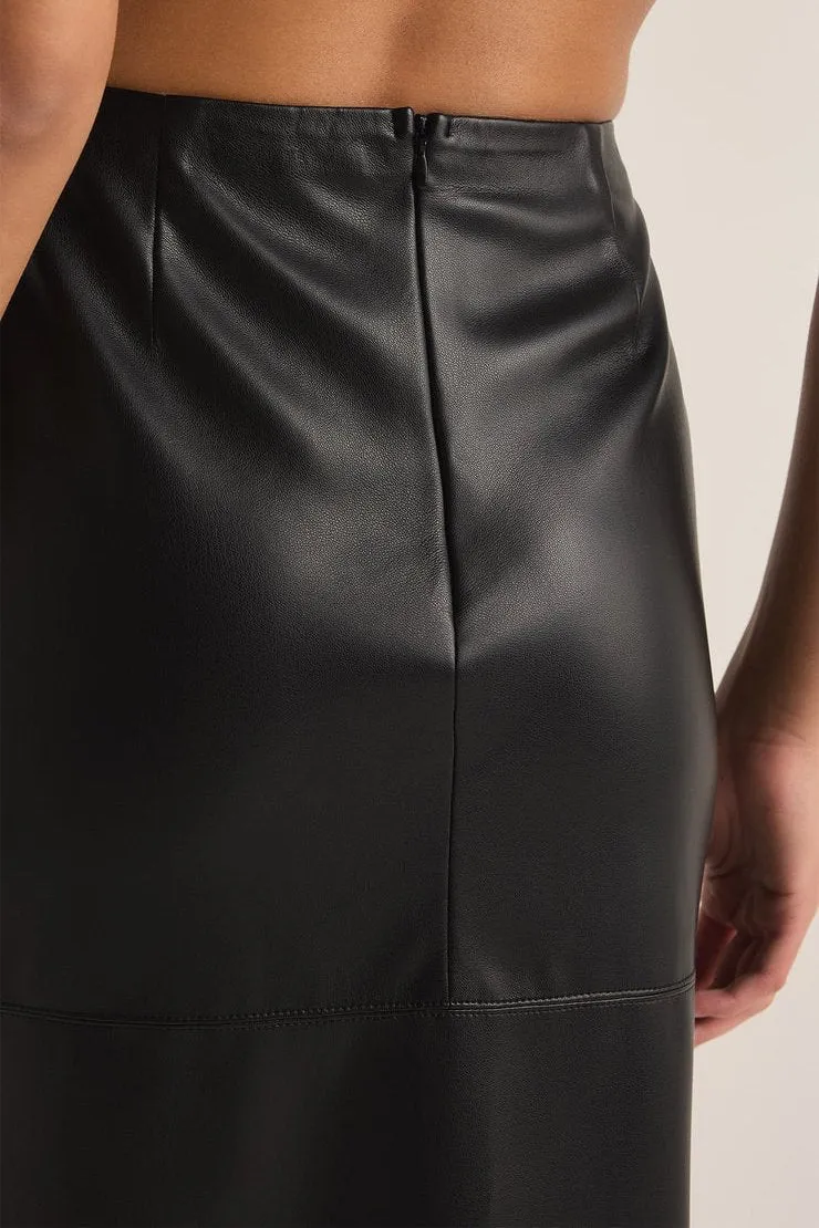 Z Supply Metropolitan Faux Leather Midi Skirt