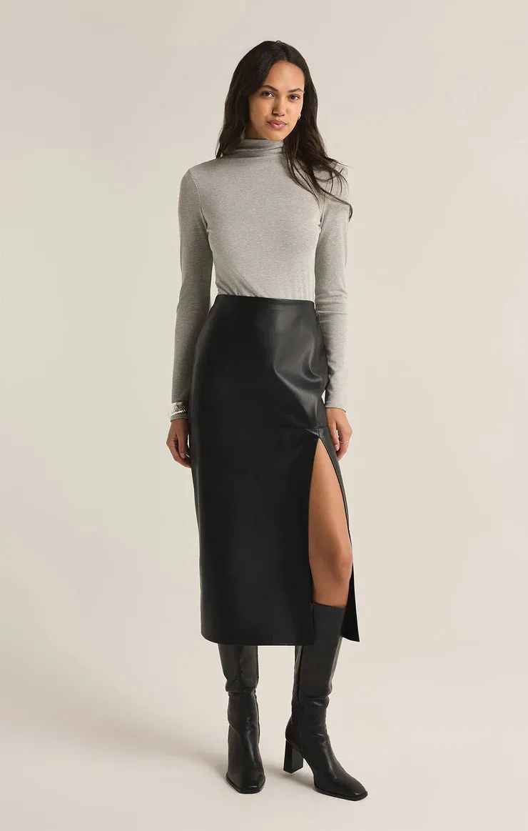 Z Supply Metropolitan Faux Leather Midi Skirt